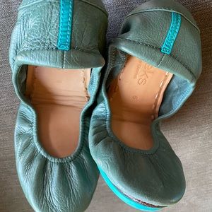 Tieks Pacific Green flats.